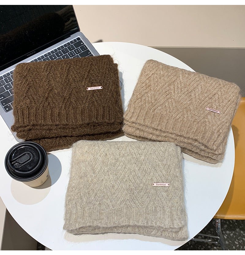 Albaca Alpaca Scarf Women's Winter New Wool Blended Korean Fashionable Student High-grade Knitted Scarf - Cozy & Co. Market