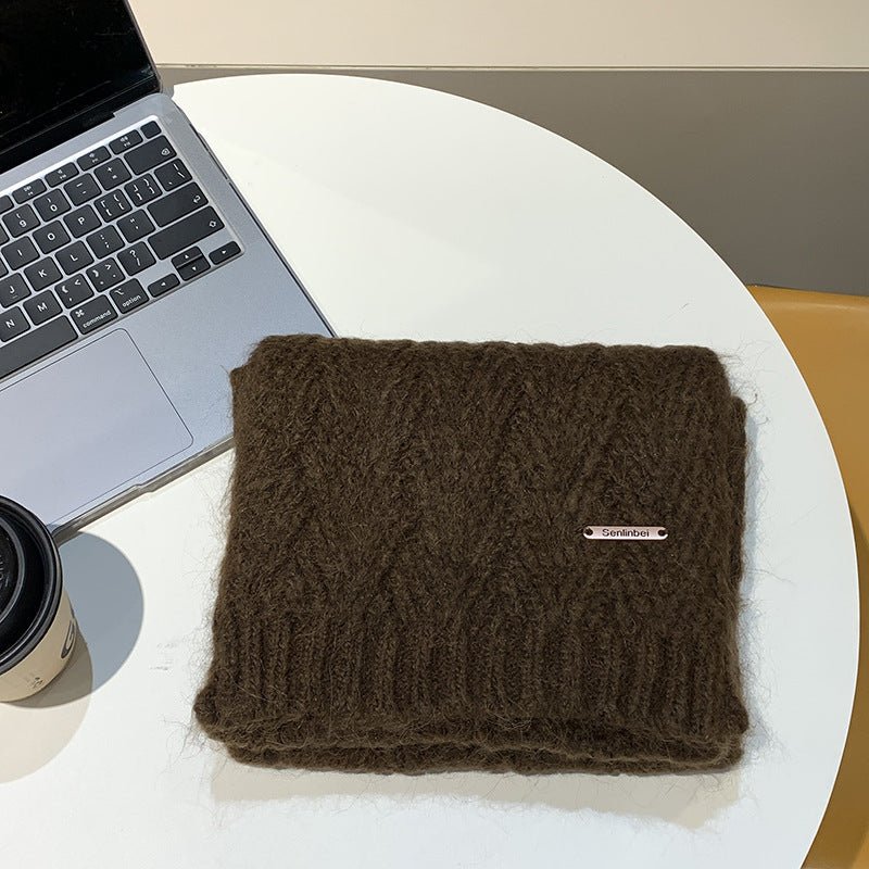 Albaca Alpaca Scarf Women's Winter New Wool Blended Korean Fashionable Student High-grade Knitted Scarf - Cozy & Co. Market