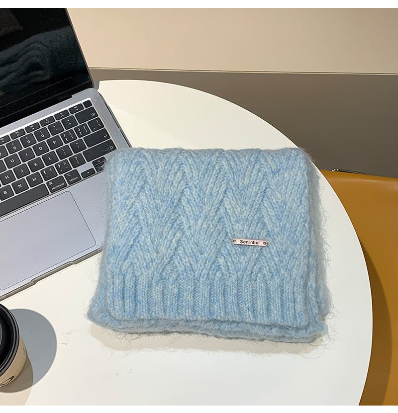 Albaca Alpaca Scarf Women's Winter New Wool Blended Korean Fashionable Student High-grade Knitted Scarf - Cozy & Co. Market