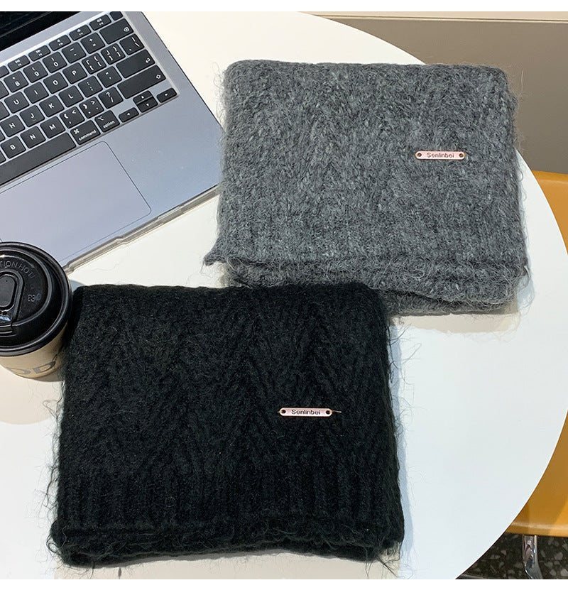 Albaca Alpaca Scarf Women's Winter New Wool Blended Korean Fashionable Student High-grade Knitted Scarf - Cozy & Co. Market