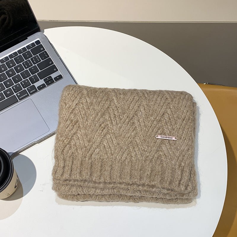 Albaca Alpaca Scarf Women's Winter New Wool Blended Korean Fashionable Student High-grade Knitted Scarf - Cozy & Co. Market