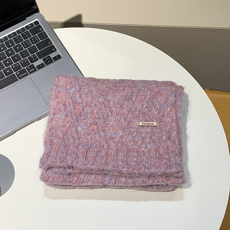 Albaca Alpaca Scarf Women's Winter New Wool Blended Korean Fashionable Student High-grade Knitted Scarf - Cozy & Co. Market