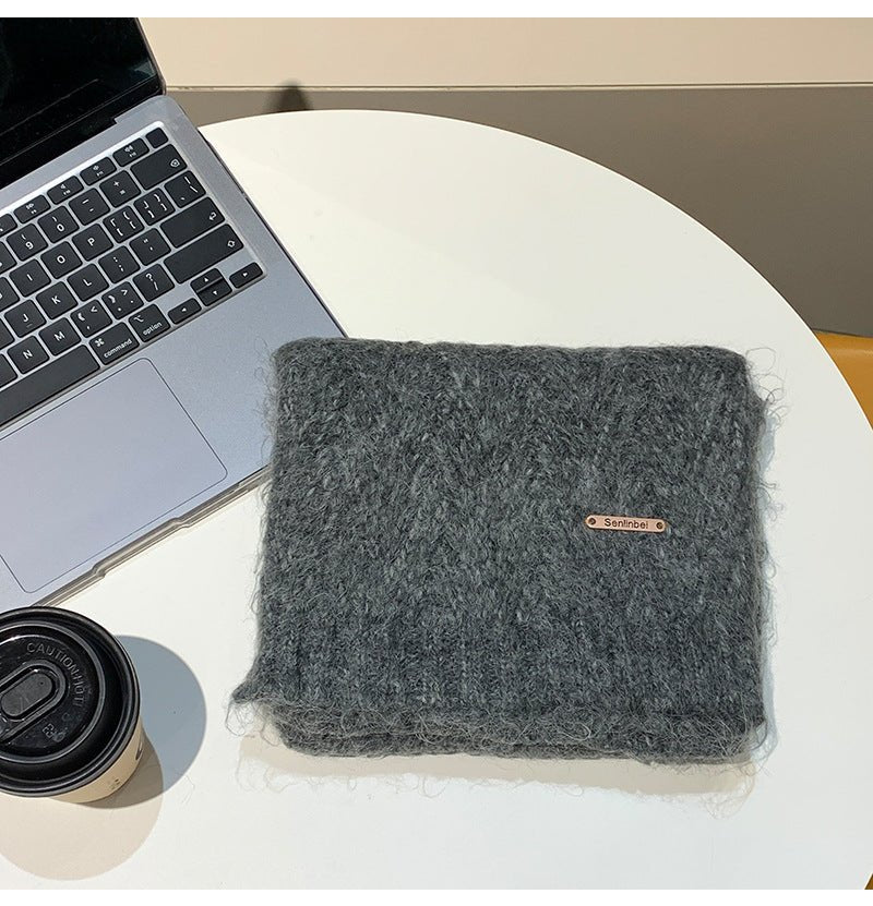 Albaca Alpaca Scarf Women's Winter New Wool Blended Korean Fashionable Student High-grade Knitted Scarf - Cozy & Co. Market