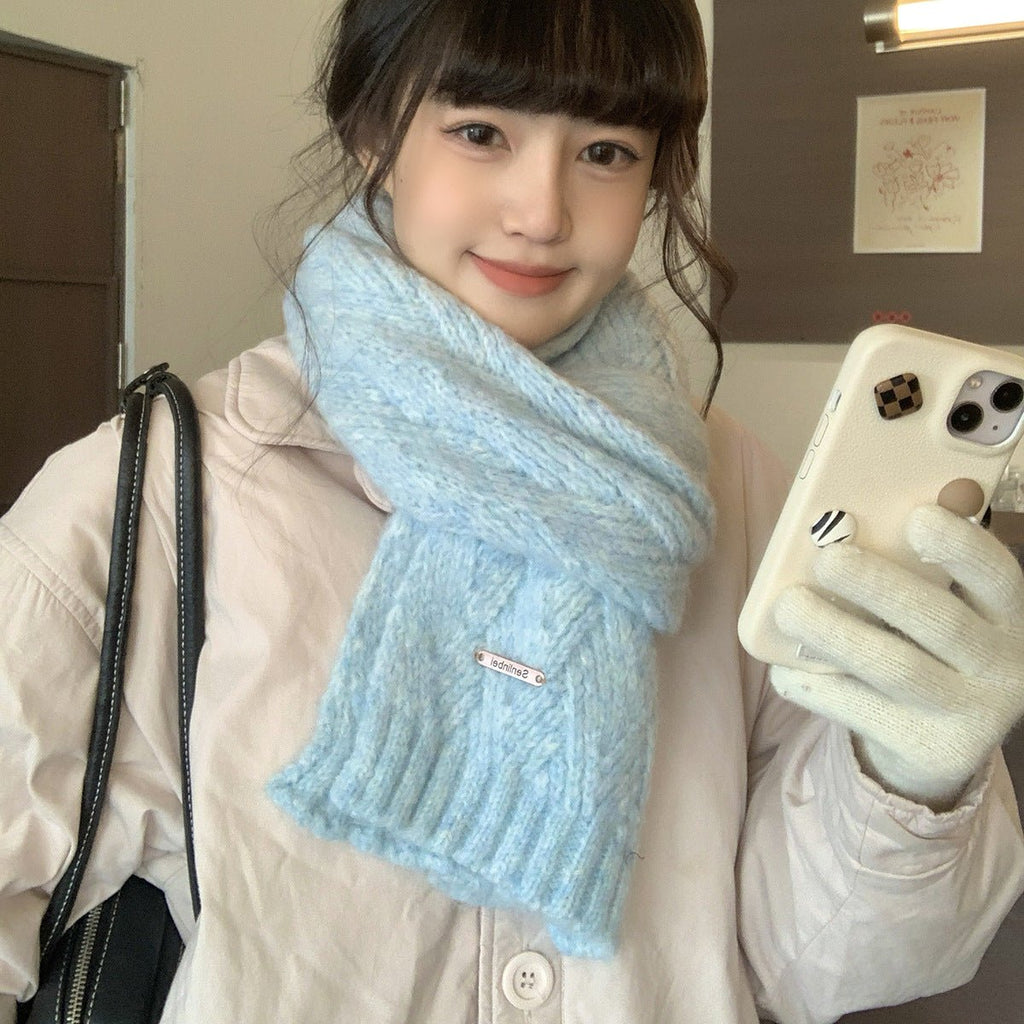 Albaca Alpaca Scarf Women's Winter New Wool Blended Korean Fashionable Student High-grade Knitted Scarf - Cozy & Co. Market