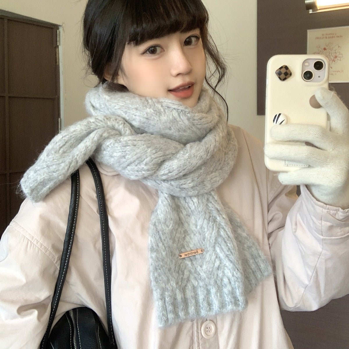 Albaca Alpaca Scarf Women's Winter New Wool Blended Korean Fashionable Student High-grade Knitted Scarf - Cozy & Co. Market