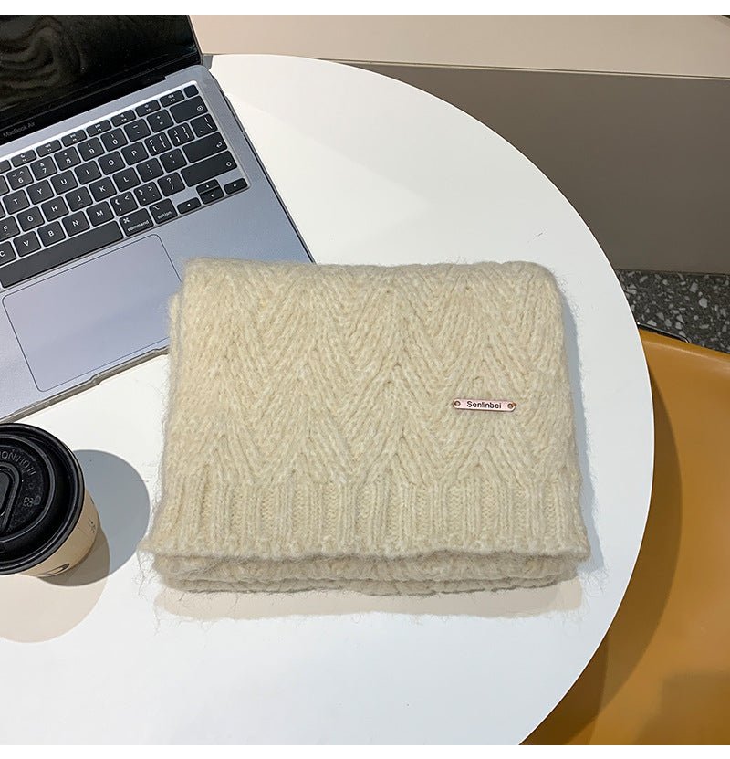 Albaca Alpaca Scarf Women's Winter New Wool Blended Korean Fashionable Student High-grade Knitted Scarf - Cozy & Co. Market