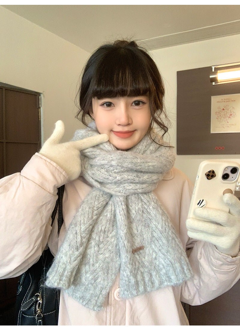Albaca Alpaca Scarf Women's Winter New Wool Blended Korean Fashionable Student High-grade Knitted Scarf - Cozy & Co. Market