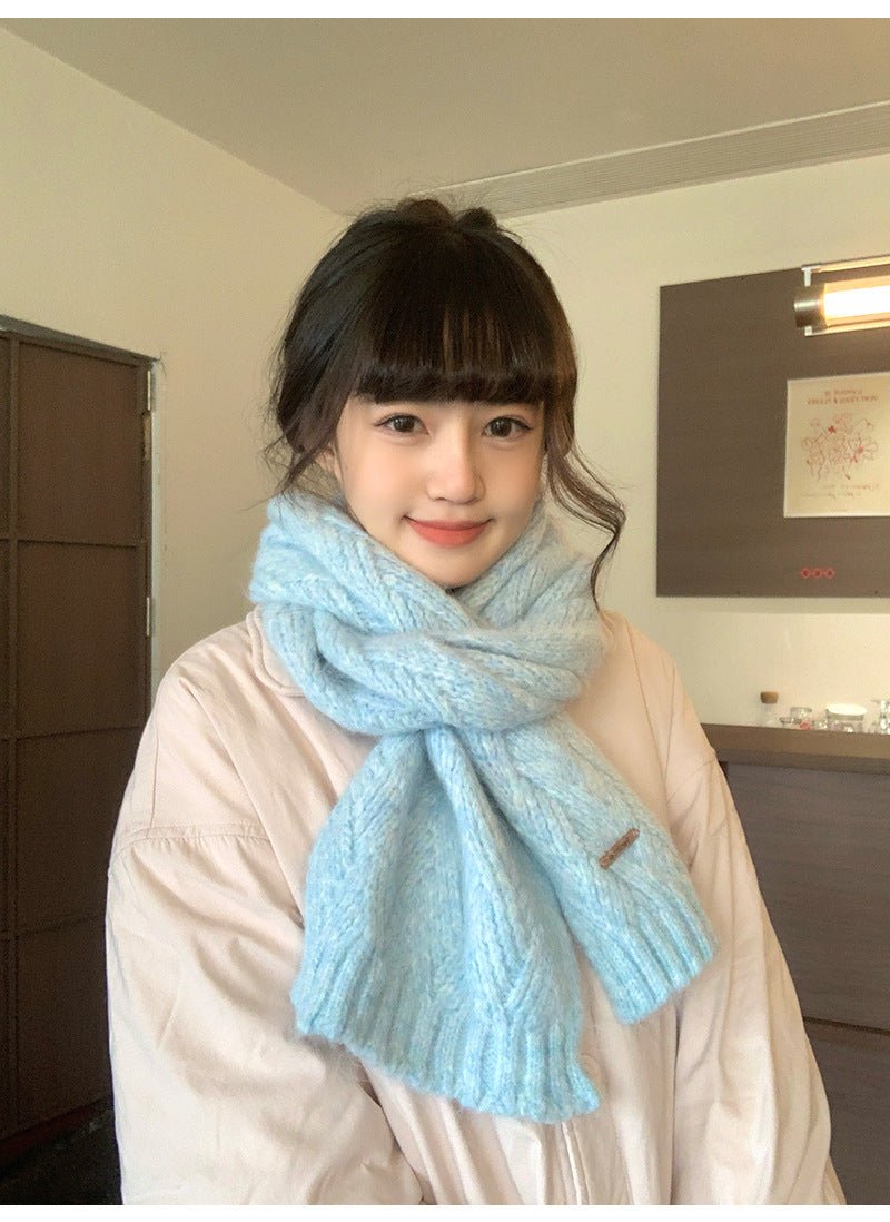 Albaca Alpaca Scarf Women's Winter New Wool Blended Korean Fashionable Student High-grade Knitted Scarf - Cozy & Co. Market