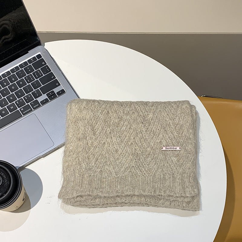 Albaca Alpaca Scarf Women's Winter New Wool Blended Korean Fashionable Student High-grade Knitted Scarf - Cozy & Co. Market