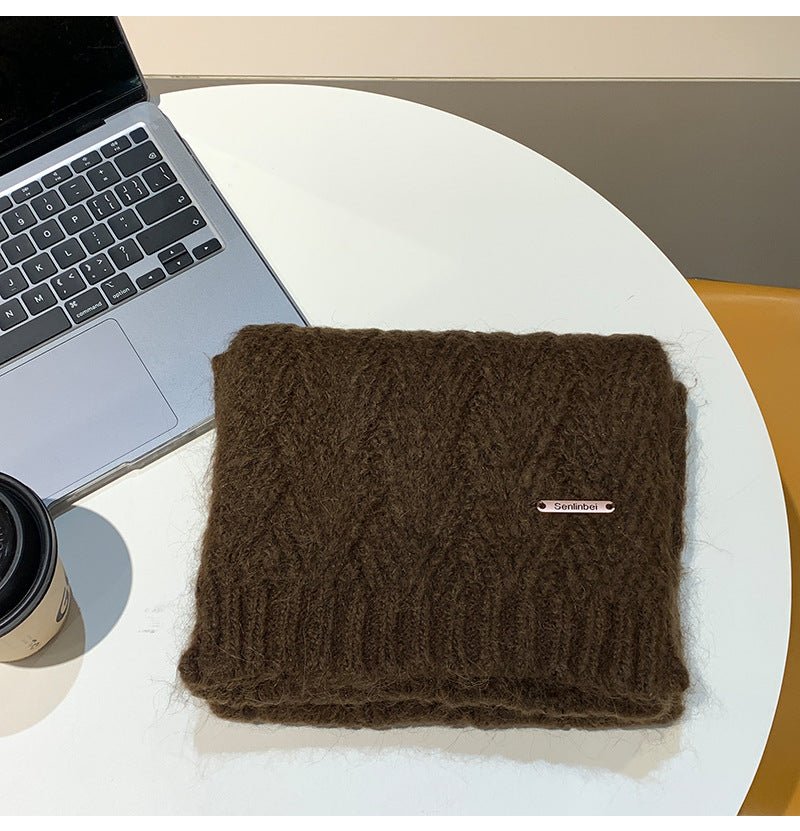 Albaca Alpaca Scarf Women's Winter New Wool Blended Korean Fashionable Student High-grade Knitted Scarf - Cozy & Co. Market