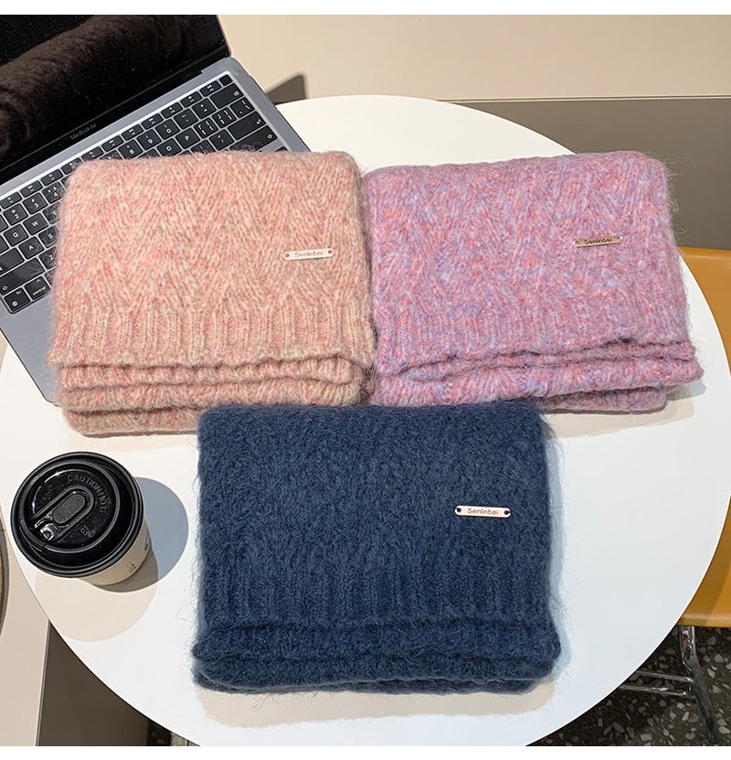 Albaca Alpaca Scarf Women's Winter New Wool Blended Korean Fashionable Student High-grade Knitted Scarf - Cozy & Co. Market