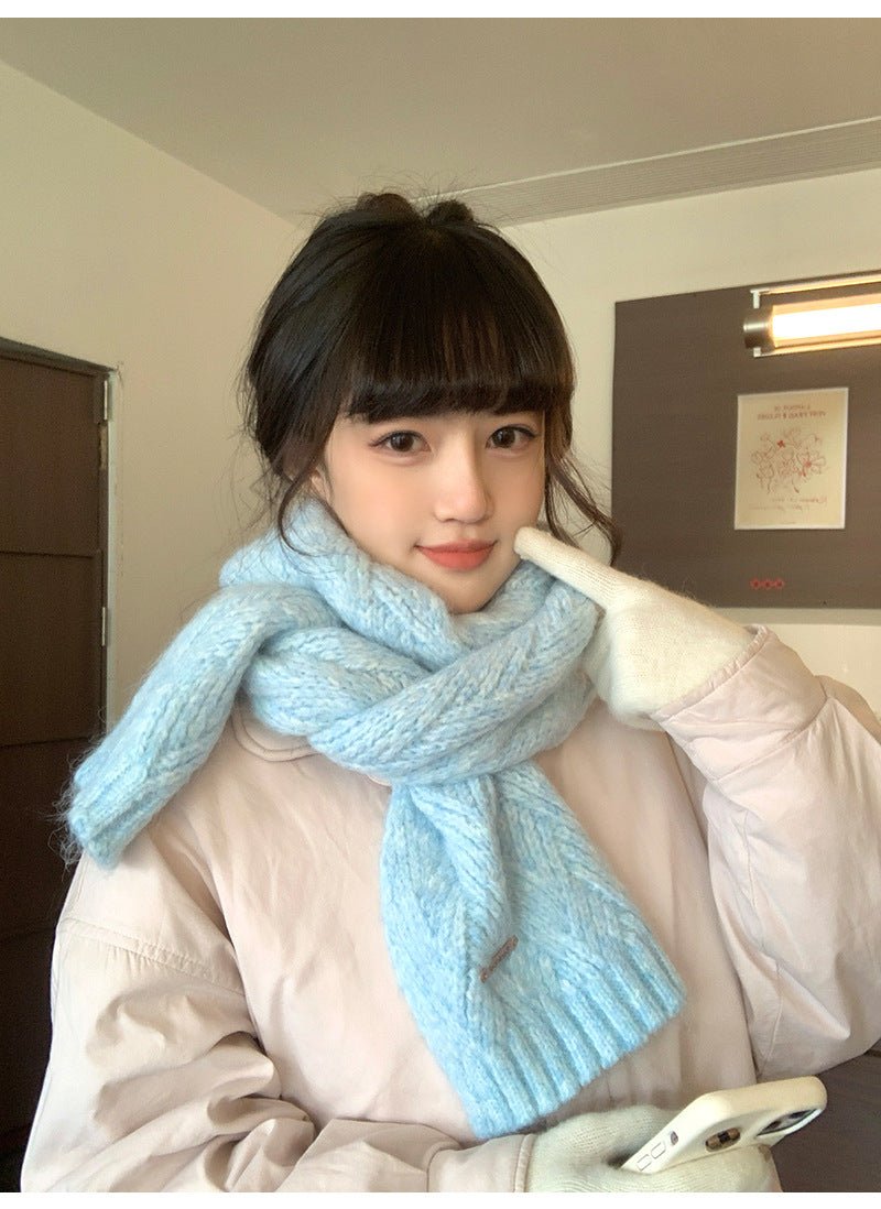 Albaca Alpaca Scarf Women's Winter New Wool Blended Korean Fashionable Student High-grade Knitted Scarf - Cozy & Co. Market