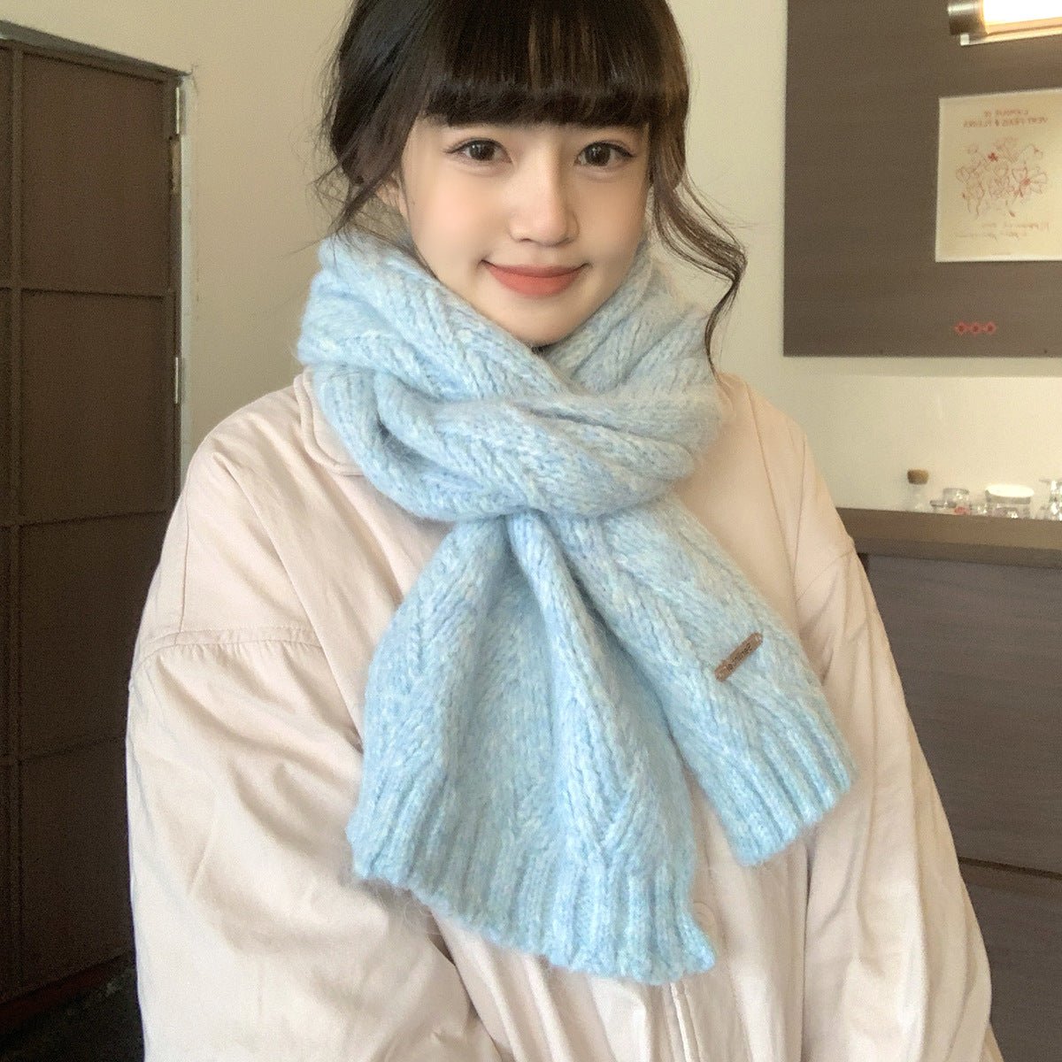 Albaca Alpaca Scarf Women's Winter New Wool Blended Korean Fashionable Student High-grade Knitted Scarf - Cozy & Co. Market