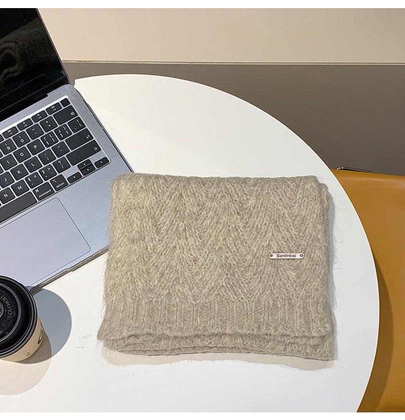 Albaca Alpaca Scarf Women's Winter New Wool Blended Korean Fashionable Student High-grade Knitted Scarf - Cozy & Co. Market