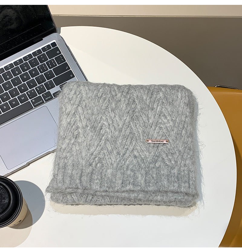 Albaca Alpaca Scarf Women's Winter New Wool Blended Korean Fashionable Student High-grade Knitted Scarf - Cozy & Co. Market