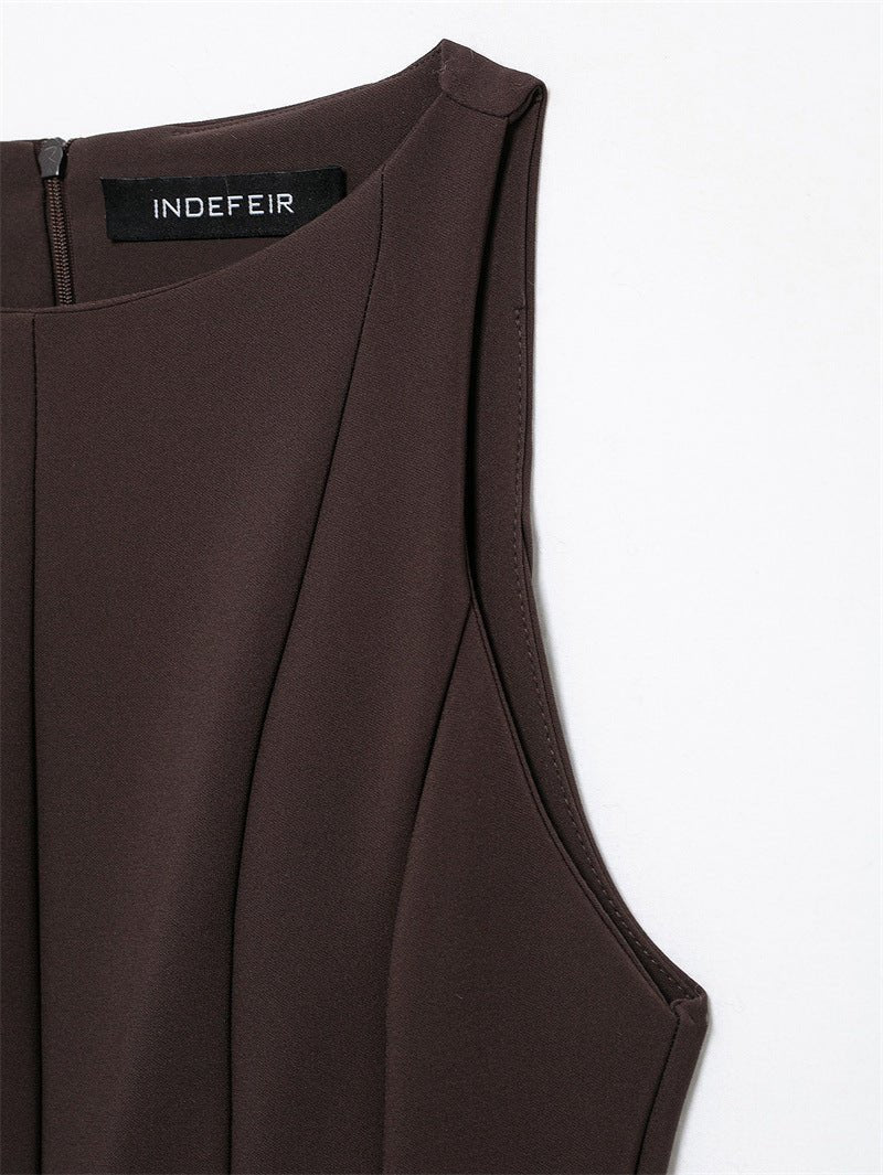 Aliexpress Saw Independent Site New Dress Women's Fashion European and American Style Sleeveless Versatile Solid Color Design 3067230 - Cozy & Co. Market