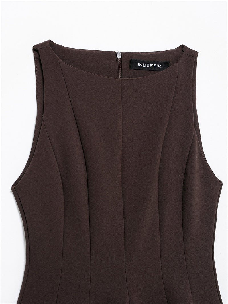 Aliexpress Saw Independent Site New Dress Women's Fashion European and American Style Sleeveless Versatile Solid Color Design 3067230 - Cozy & Co. Market