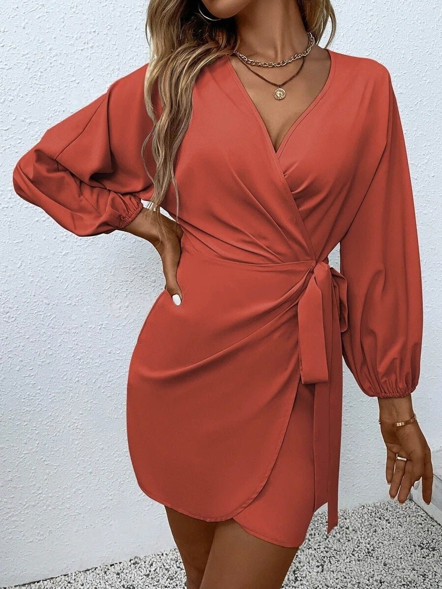 Amazon Cross-Border Export Spring and Summer New Women's Clothing European and American Independent Station Sexy Lace-Up Satin Dress - Cozy & Co. Market