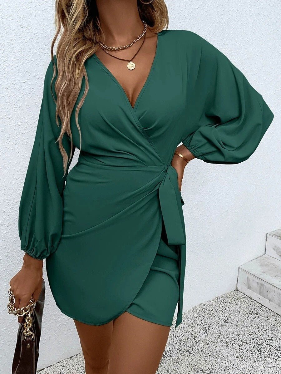Amazon Cross-Border Export Spring and Summer New Women's Clothing European and American Independent Station Sexy Lace-Up Satin Dress - Cozy & Co. Market