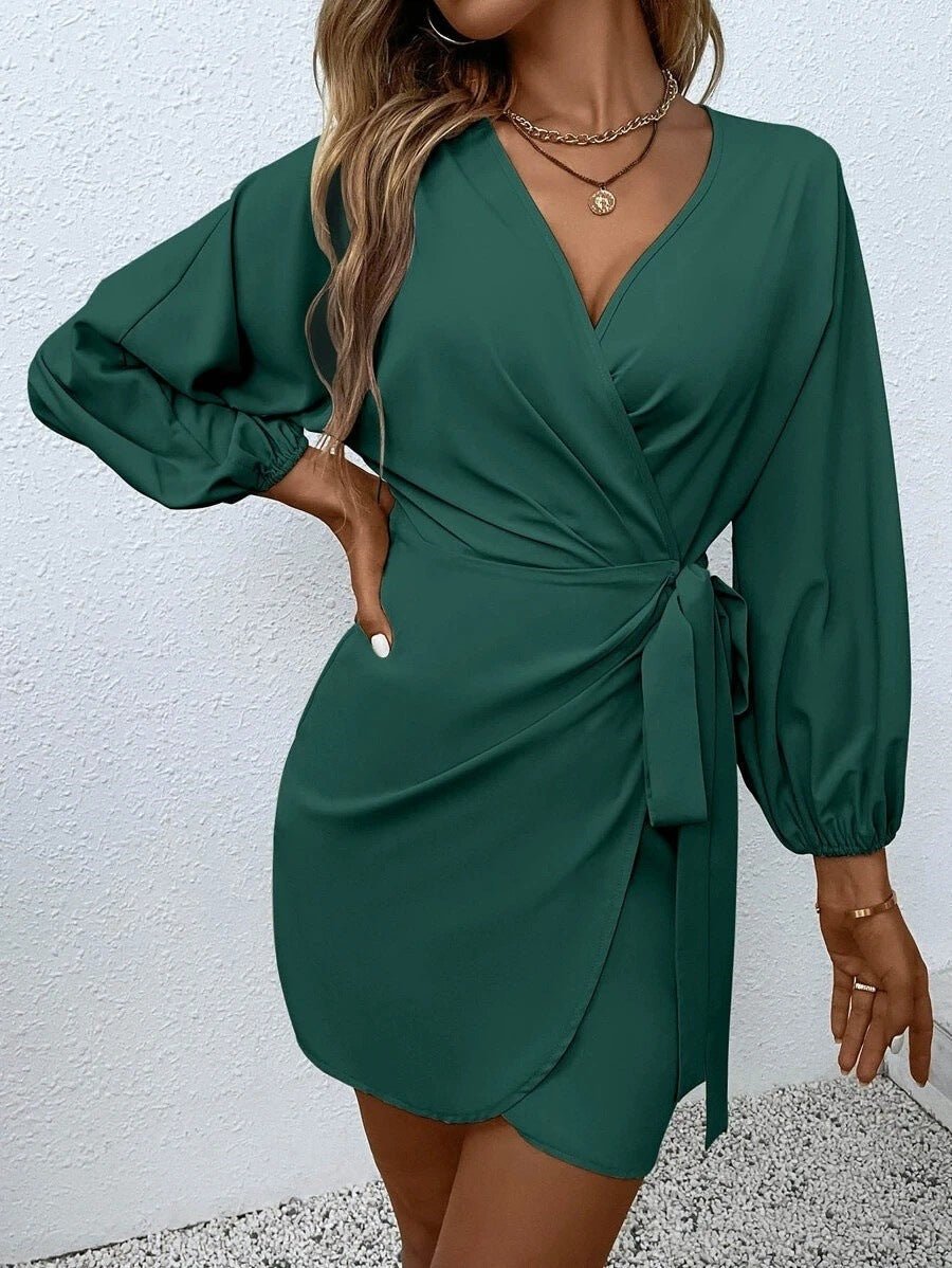 Amazon Cross-Border Export Spring and Summer New Women's Clothing European and American Independent Station Sexy Lace-Up Satin Dress - Cozy & Co. Market