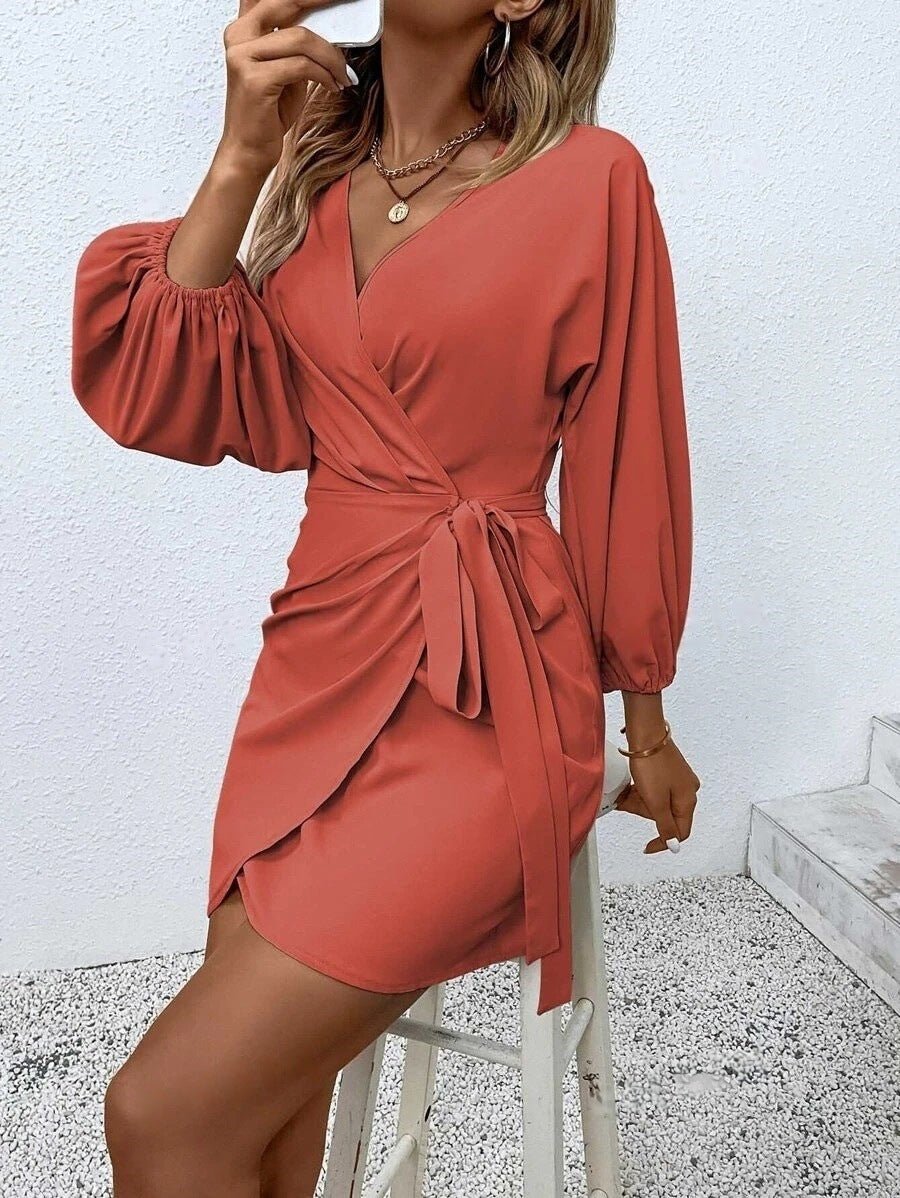 Amazon Cross-Border Export Spring and Summer New Women's Clothing European and American Independent Station Sexy Lace-Up Satin Dress - Cozy & Co. Market