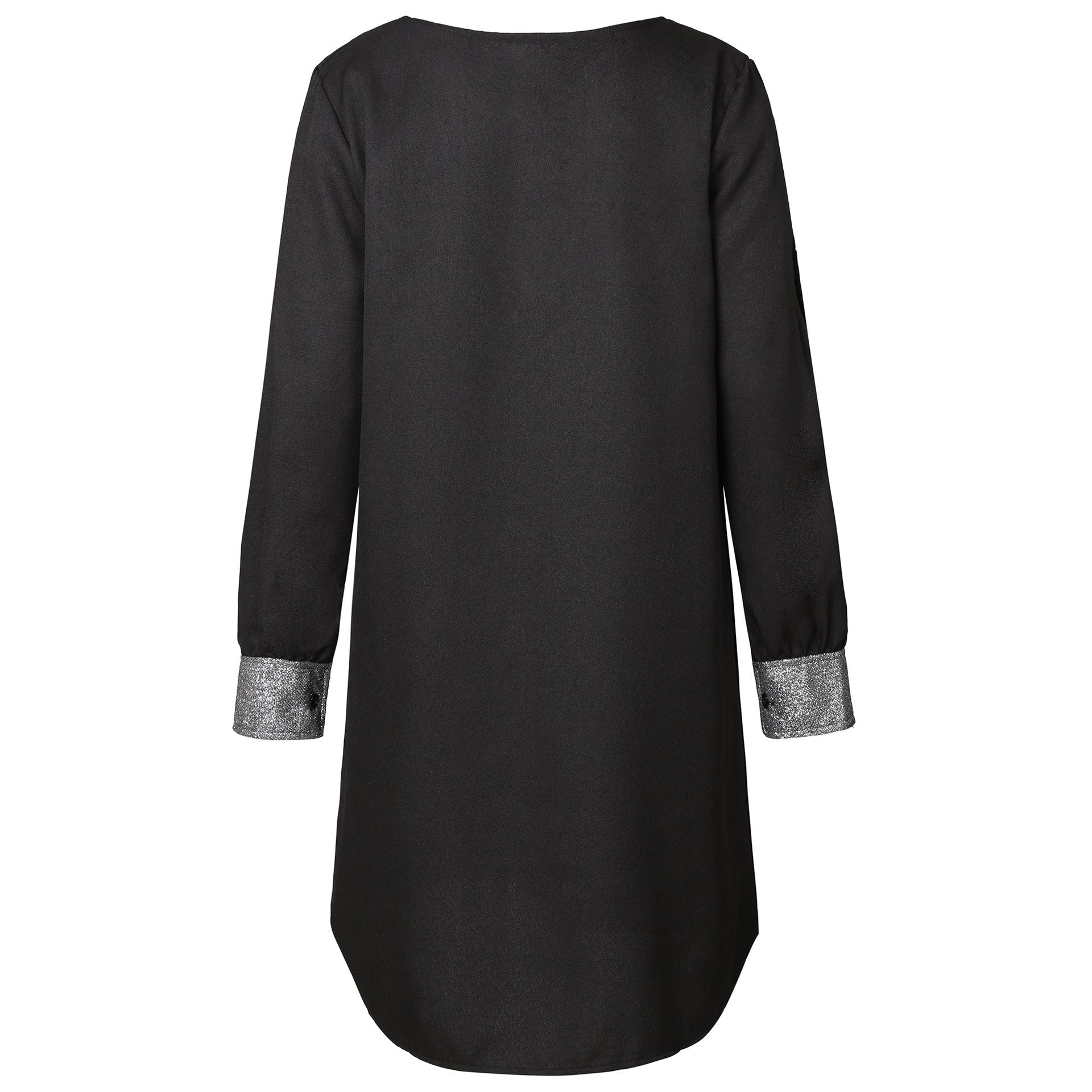Amazon European and American Cross-Border New Women's Pure Color Off-Shoulder Sleeve Casual Fashion Deep V Neck Sequin Splicing Dress - Cozy & Co. Market
