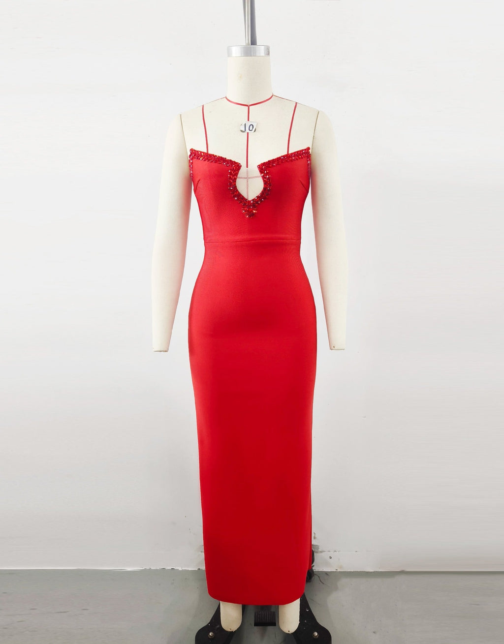 Amazon Women's 2025 Spring and Summer European and American Cross-border Red Diamond Bandage Evening Dress Women's Banquet Elegant Light Luxury - Cozy & Co. Market