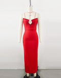 Amazon Women's 2025 Spring and Summer European and American Cross-border Red Diamond Bandage Evening Dress Women's Banquet Elegant Light Luxury - Cozy & Co. Market