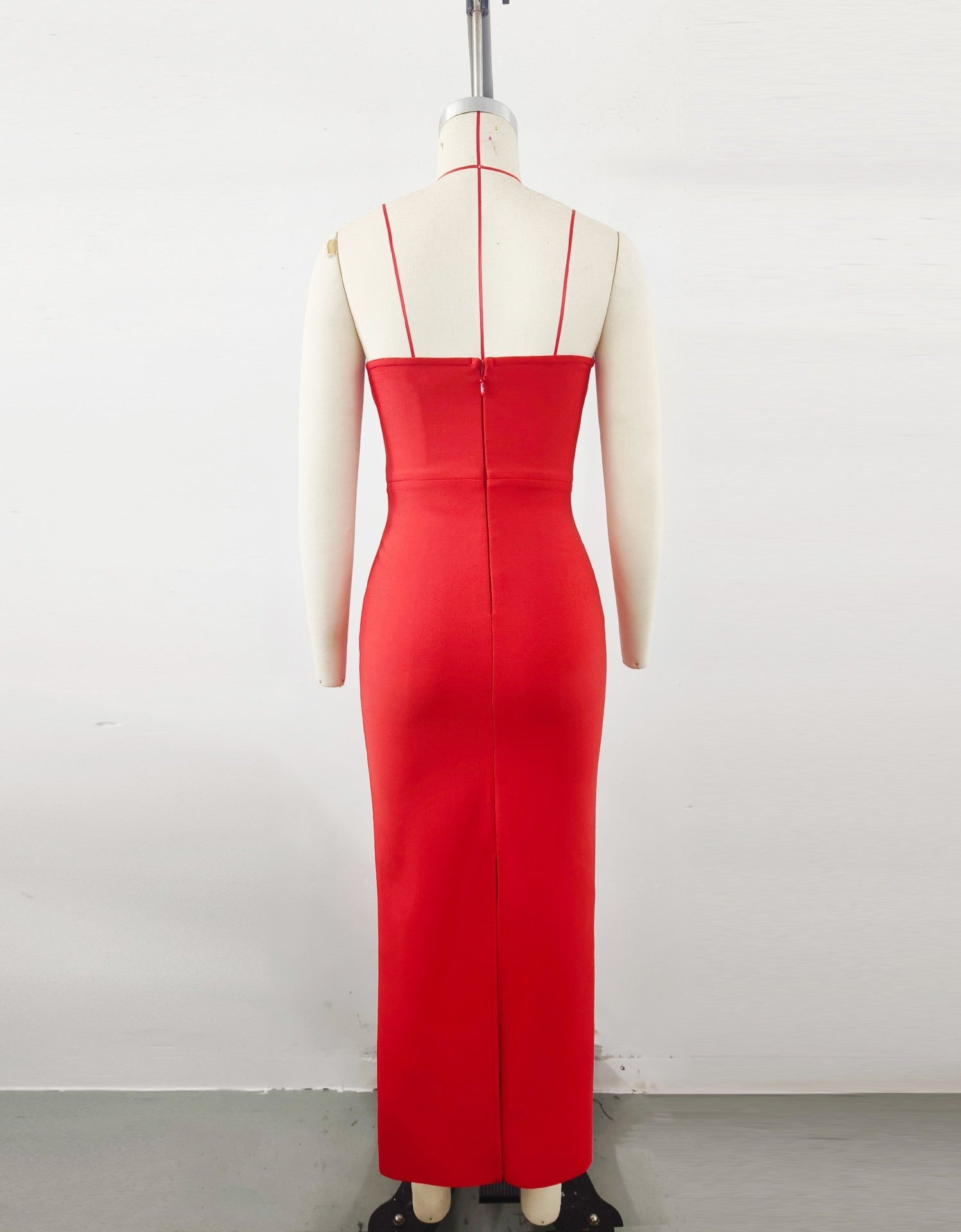 Amazon Women's 2025 Spring and Summer European and American Cross-border Red Diamond Bandage Evening Dress Women's Banquet Elegant Light Luxury - Cozy & Co. Market