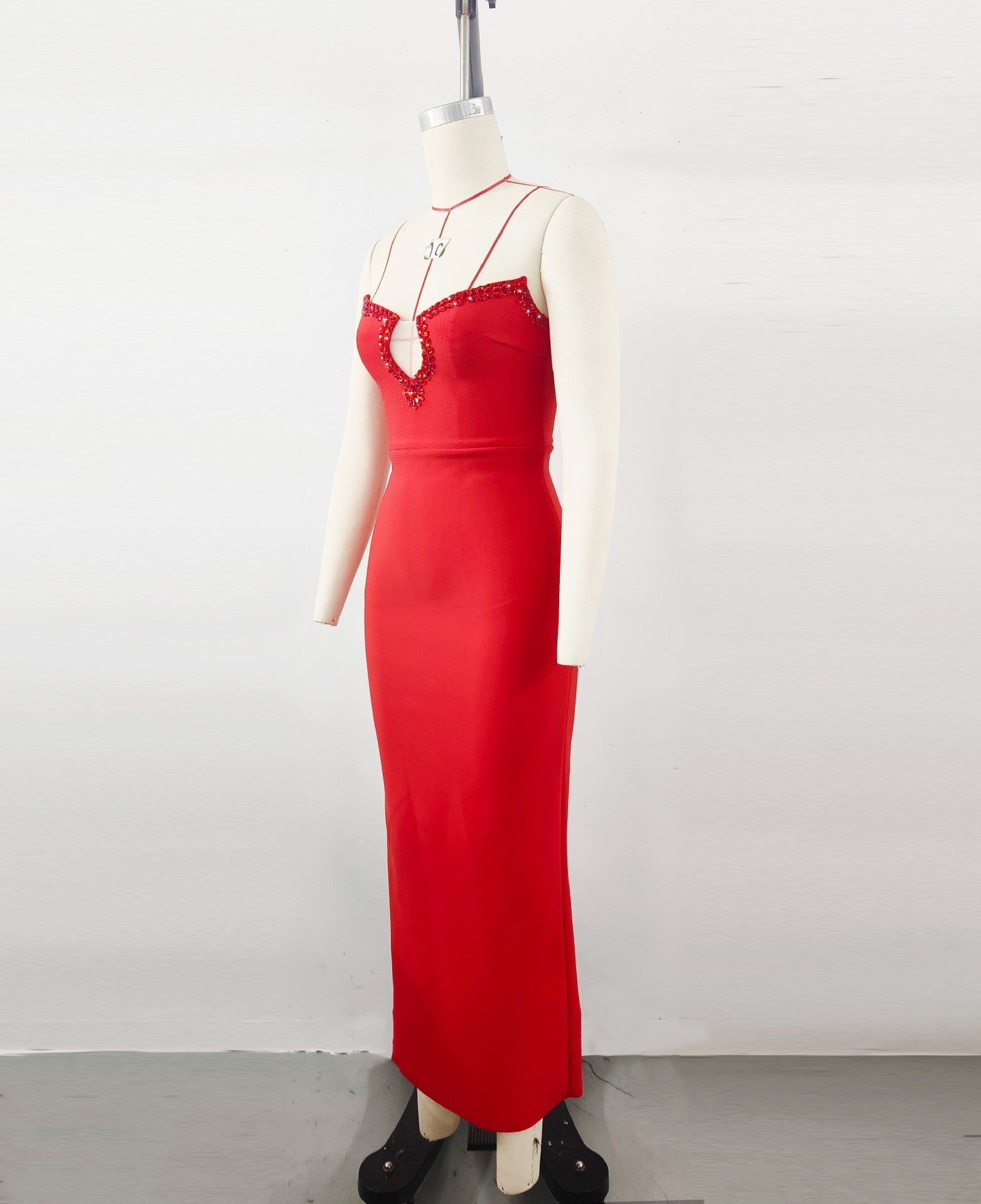 Amazon Women's 2025 Spring and Summer European and American Cross-border Red Diamond Bandage Evening Dress Women's Banquet Elegant Light Luxury - Cozy & Co. Market