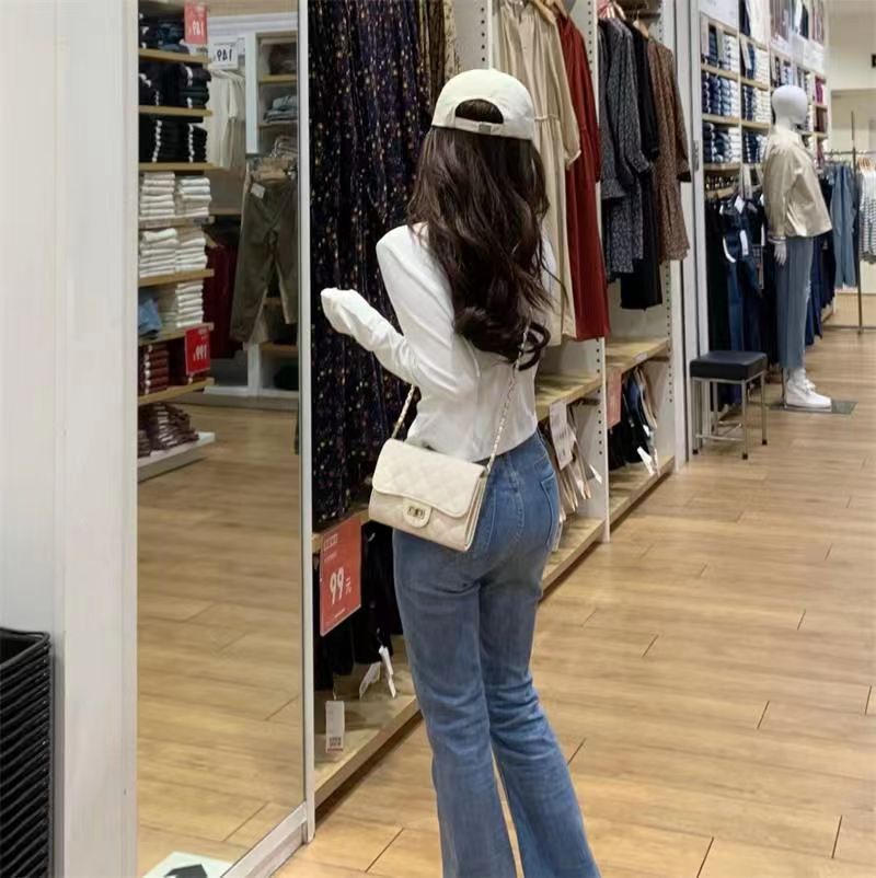 American Style Design Irregular Long-sleeved T-shirt Women's 2024 Spring and Autumn New Slim-fit Slimming Temperament Base Top - Cozy & Co. Market