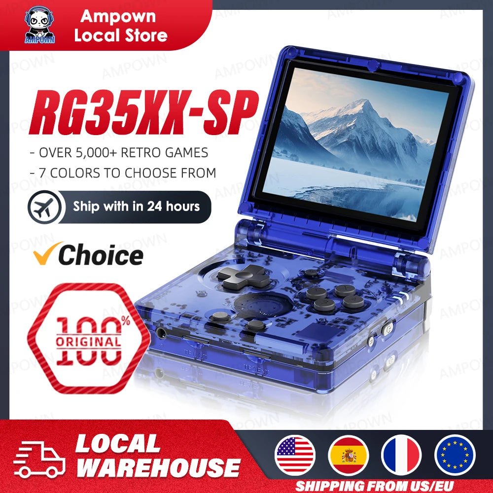ANBERNIC RG35XXSP Flip Game Console 3.5'' IPS Screen Mini HDMI Output WiFi Bluetooth 4.2 E-book Linux Video Console Player Gifts - Cozy & Co. Market