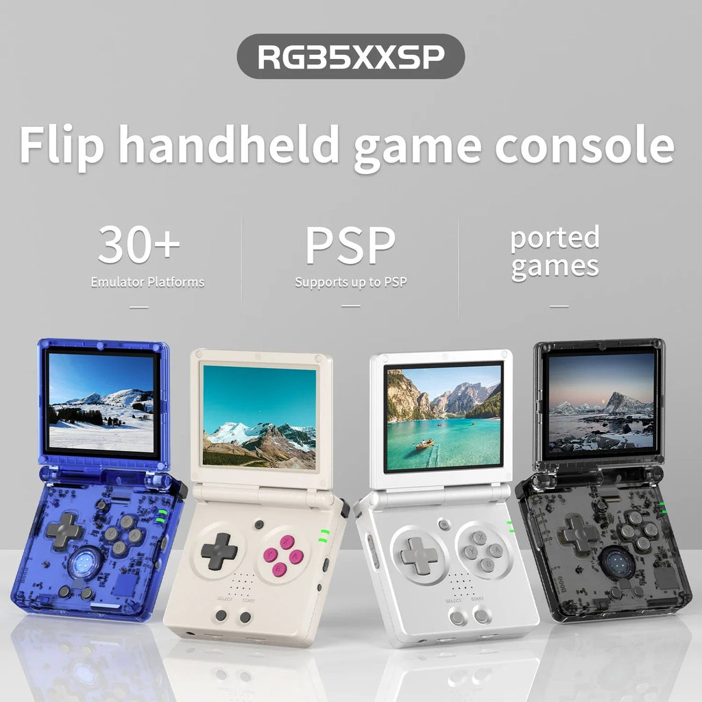 ANBERNIC RG35XXSP Flip Game Console 3.5'' IPS Screen Mini HDMI Output WiFi Bluetooth 4.2 E-book Linux Video Console Player Gifts - Cozy & Co. Market
