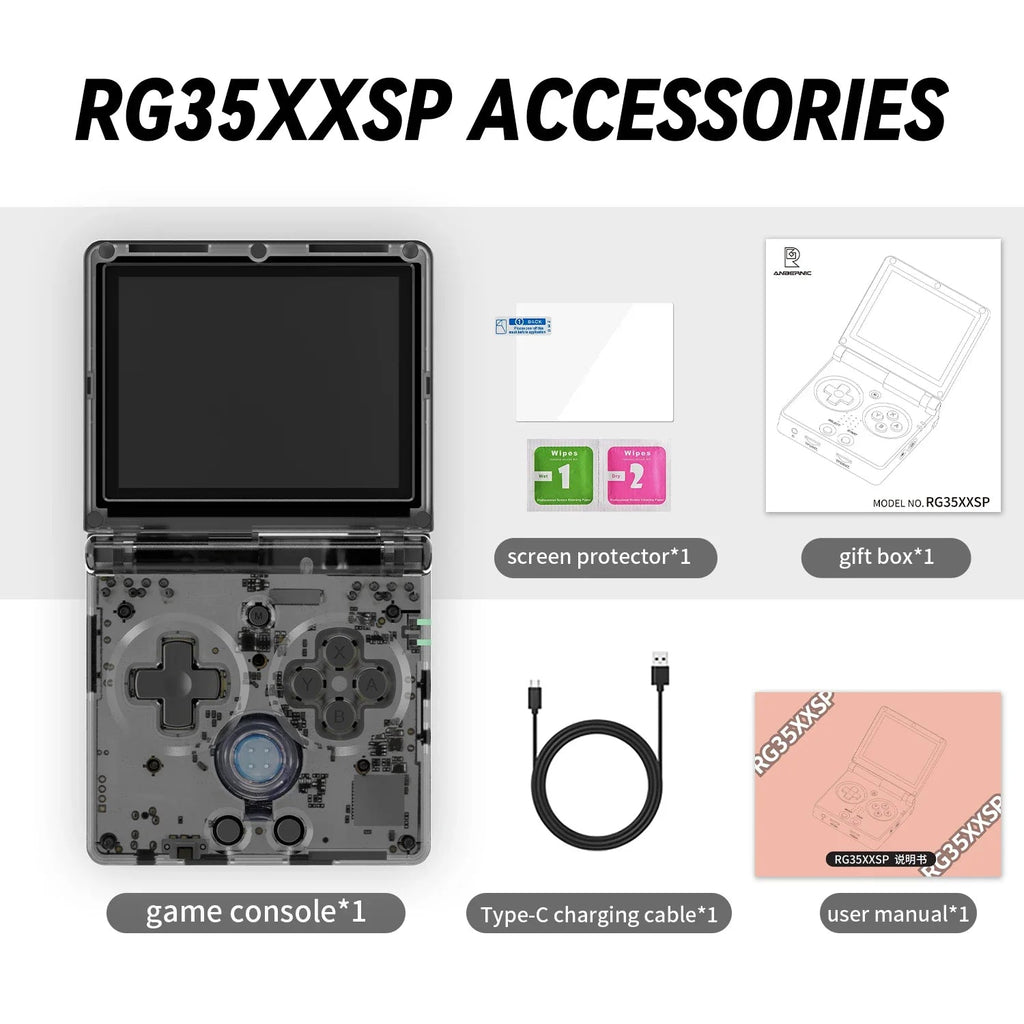 ANBERNIC RG35XXSP Flip Game Console 3.5'' IPS Screen Mini HDMI Output WiFi Bluetooth 4.2 E-book Linux Video Console Player Gifts - Cozy & Co. Market