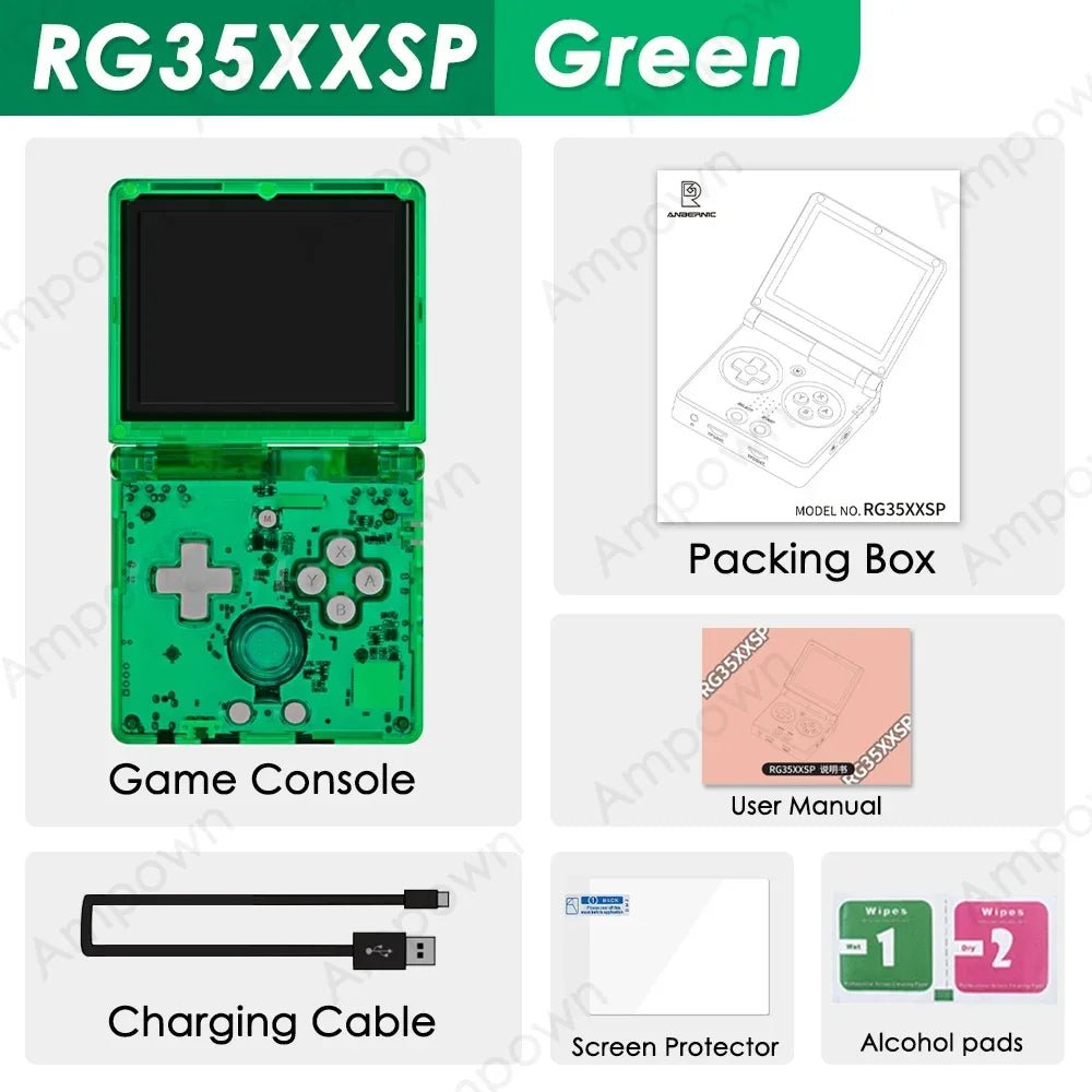 ANBERNIC RG35XXSP Flip Game Console 3.5'' IPS Screen Mini HDMI Output WiFi Bluetooth 4.2 E-book Linux Video Console Player Gifts - Cozy & Co. Market