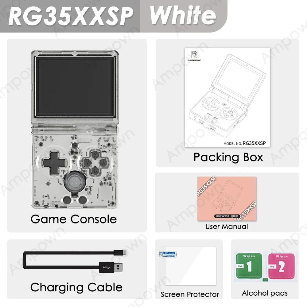 ANBERNIC RG35XXSP Flip Game Console 3.5'' IPS Screen Mini HDMI Output WiFi Bluetooth 4.2 E-book Linux Video Console Player Gifts - Cozy & Co. Market