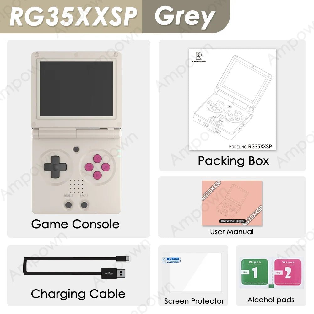 ANBERNIC RG35XXSP Flip Game Console 3.5'' IPS Screen Mini HDMI Output WiFi Bluetooth 4.2 E-book Linux Video Console Player Gifts - Cozy & Co. Market