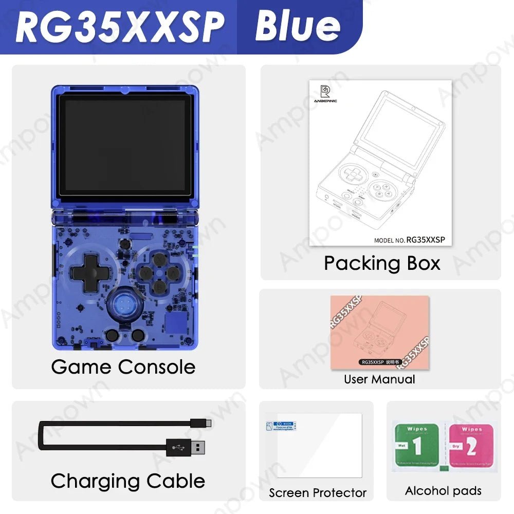 ANBERNIC RG35XXSP Flip Game Console 3.5'' IPS Screen Mini HDMI Output WiFi Bluetooth 4.2 E-book Linux Video Console Player Gifts - Cozy & Co. Market