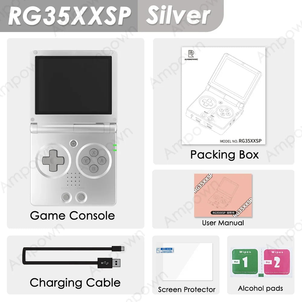 ANBERNIC RG35XXSP Flip Game Console 3.5'' IPS Screen Mini HDMI Output WiFi Bluetooth 4.2 E-book Linux Video Console Player Gifts - Cozy & Co. Market