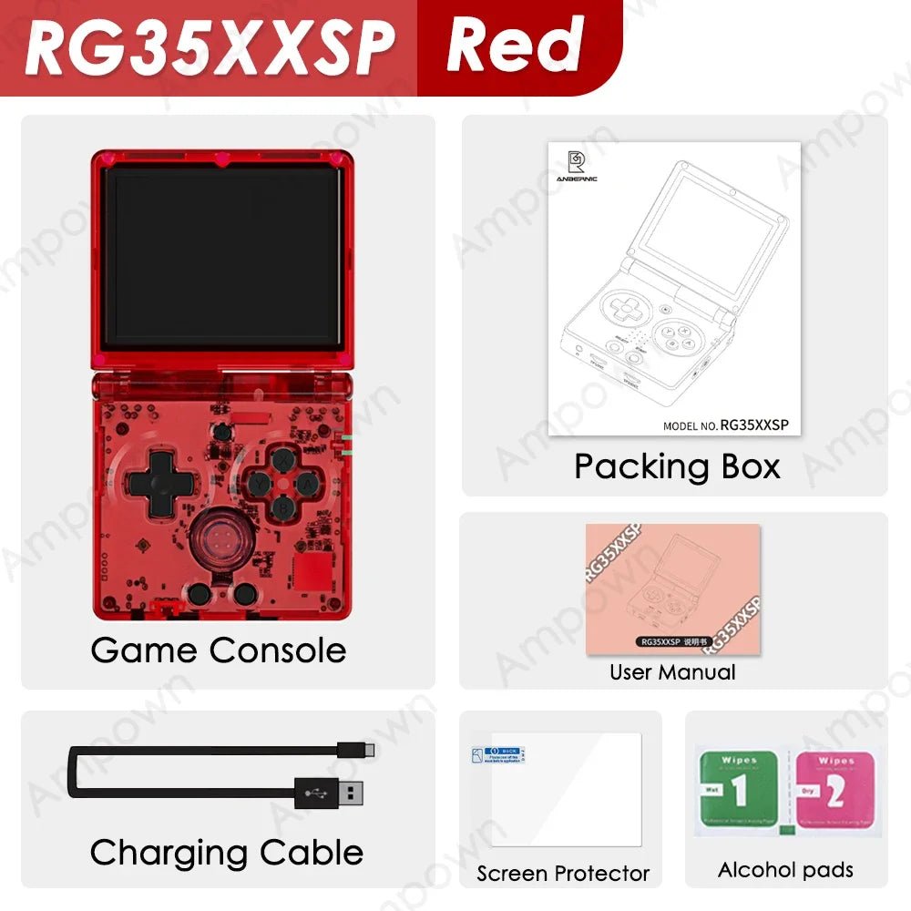 ANBERNIC RG35XXSP Flip Game Console 3.5'' IPS Screen Mini HDMI Output WiFi Bluetooth 4.2 E-book Linux Video Console Player Gifts - Cozy & Co. Market