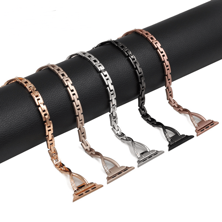 Apple Watch Band X-Type Stainless Steel with Diamonds - Cozy & Co. Market