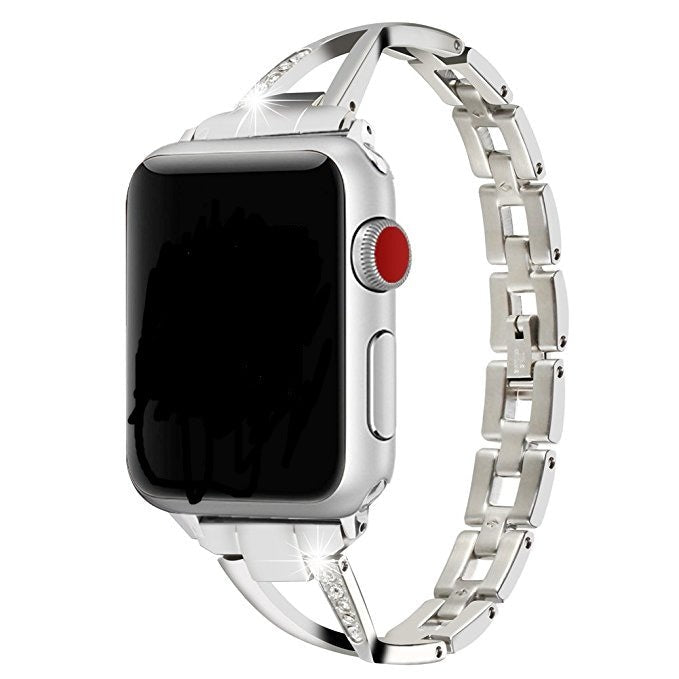 Apple Watch Band X-Type Stainless Steel with Diamonds - Cozy & Co. Market