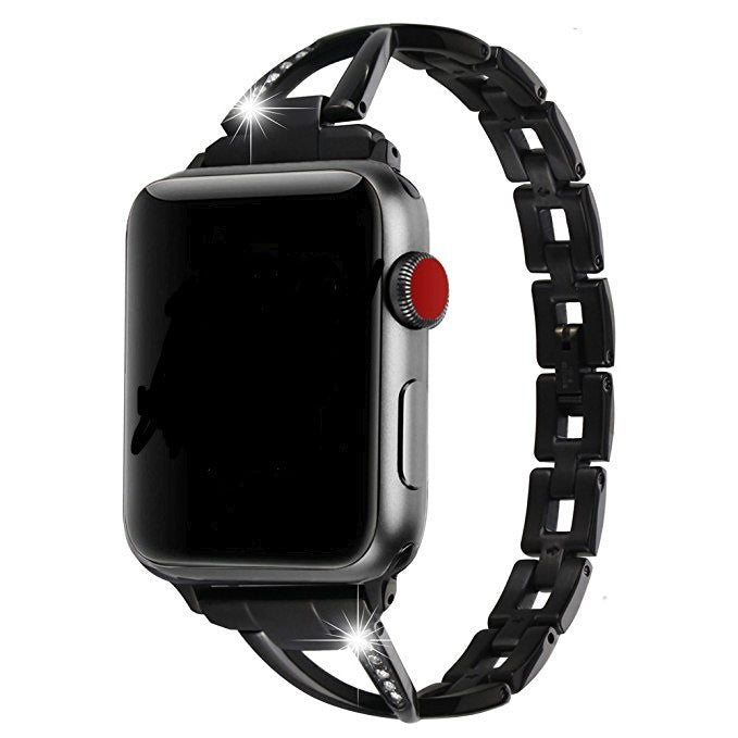 Apple Watch Band X-Type Stainless Steel with Diamonds - Cozy & Co. Market