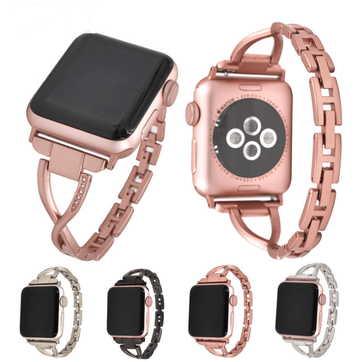Apple Watch Band X-Type Stainless Steel with Diamonds - Cozy & Co. Market