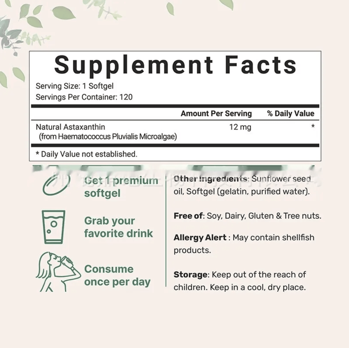 Astaxanthin Soft Capsules – 120 Tablets - Cozy & Co. Market