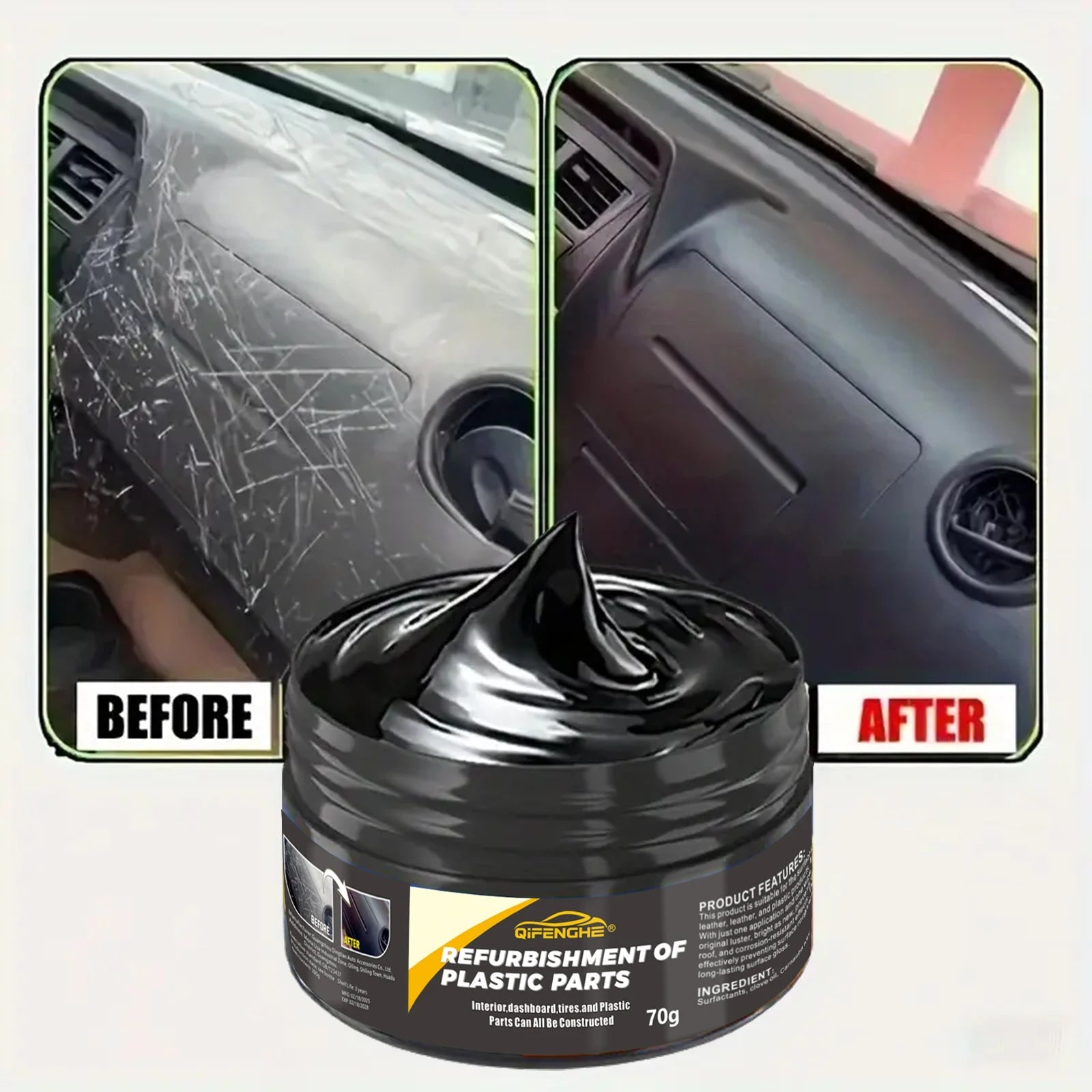 automotive plastic repair agent-interior and exterior plastic polishing wax, scratch repair anti-aging cream, suitable for tires - Cozy & Co. Market