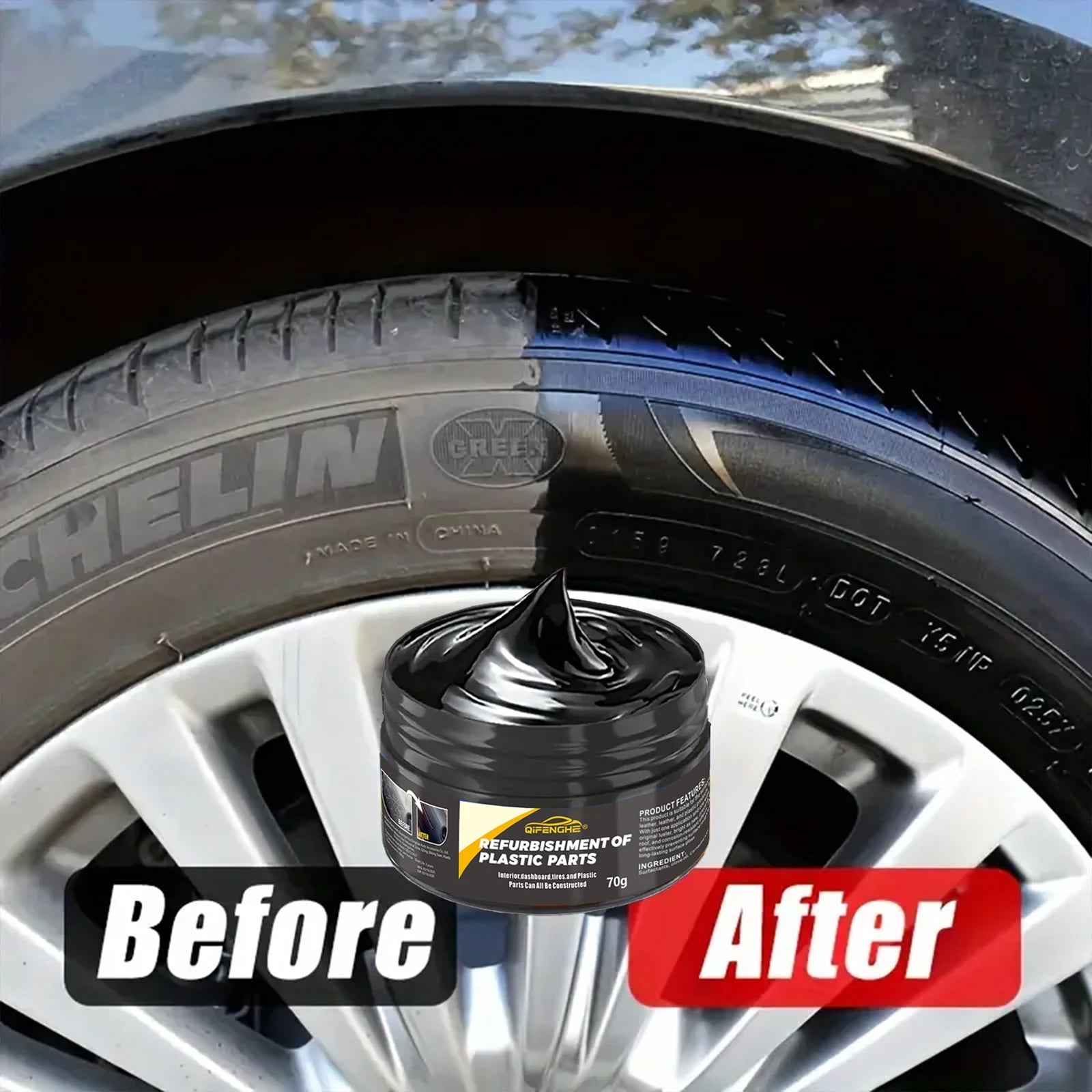 automotive plastic repair agent-interior and exterior plastic polishing wax, scratch repair anti-aging cream, suitable for tires - Cozy & Co. Market