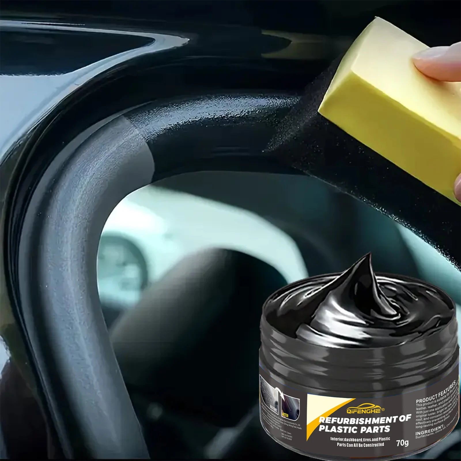 automotive plastic repair agent-interior and exterior plastic polishing wax, scratch repair anti-aging cream, suitable for tires - Cozy & Co. Market