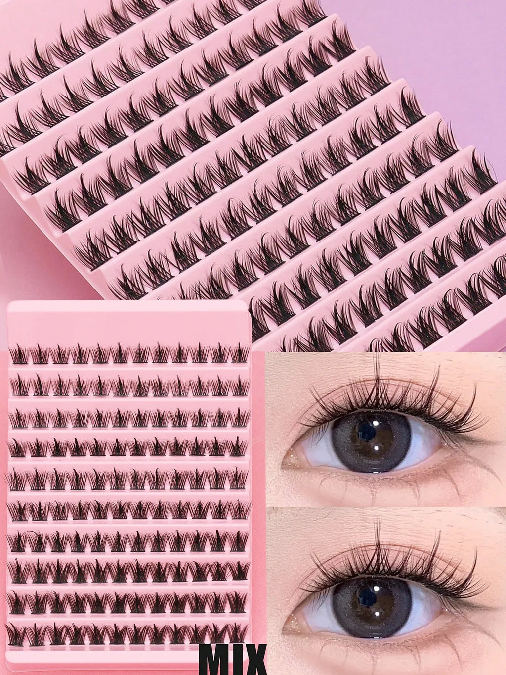 Ayr 80PCS C curl brown style Eyelash Extension Winged Individual Lashes Natural Segmented Eyelash Bundles Makeup Tools - Cozy & Co. Market