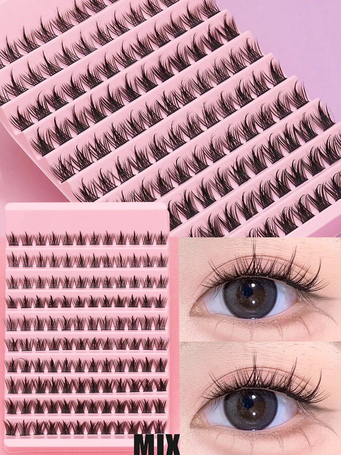 Ayr 80PCS C curl brown style Eyelash Extension Winged Individual Lashes Natural Segmented Eyelash Bundles Makeup Tools - Cozy & Co. Market